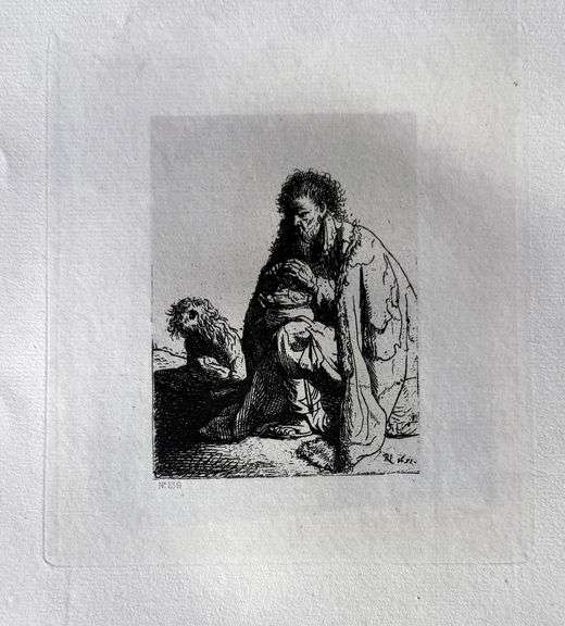 Extremely Rare and Collectible Antique Etching After Rembrandt, c. 1880
