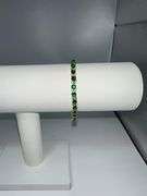 Gorgeous 18 Kt Yellow Gold Plated Simulated Emerald and Diamond Tennis Bracelet