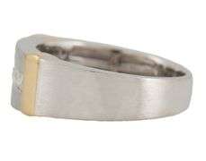 Gents 0.50ctw Diamond Channel Set Two Tone Band Ring in 14K