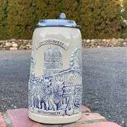 German Oktoberfest Beer Stein with Metal Lid