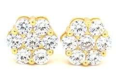 925 Sterling silver flower style cubic zirconia stud earrings