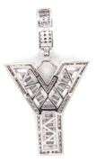 925 Sterling silver Initial Y cubic zirconia pendant