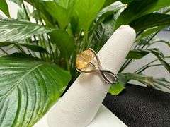 Sterling Silver 925 Natural Gemstone Citrine Ring Size 7