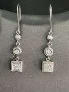 CERTIFIED 14K WHITE GOLD DIAMOND EARRINGS