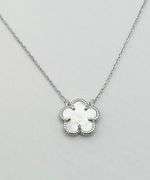 925 Sterling Silver Five Clover MOP Pendent Necklace