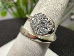 Sterling Silver 925 Titanium Coated Druzy Agate Crystal Stone Ring Adjustable Spoon Band