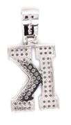 925 Sterling silver Initial K cubic zirconia pendant