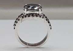 Dazzling 4.75 Ct Silk Black Lab Simulated Diamond 2 Band Ring