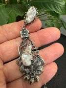 Oxidized Sterling Silver 925 20" Necklace & Pendant with Freshwater Pearls Custom Piece