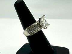 14 Kt White Gold Plated 7 Ct Princess Cut Simulated Diamond Ring
