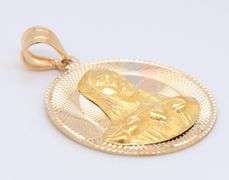 14KT Tri color Gold Jesus Pendant
