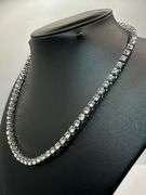 Sparkling 14 Kt White Gold Plated 37.5 Cttw Simulated Diamond Tennis NecklacePlate 18 in 4mm 39.5 tg
