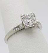 Vintage Diamond Ring Crafted in Platinum with Earth Mined Diamonds