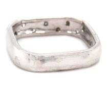 14kt White gold square diamond scatter band