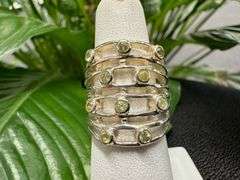 Sterling Silver Natural Gemstone Perdiot Ring Size 6