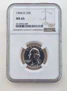 1964-D Washington Silver Quarter, NGC MS65