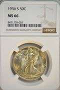 Exceptional Superb Gem BU 1936-S Walking Liberty Half Dollar. NGC MS66