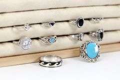 Sterling Silver Ring Assortment Various Sizes & Styles (10 Ring Lot)