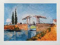 Estate Pencil Signed Vincent Van Gogh, Langlois Bridge