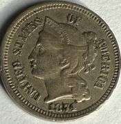1874 3 Cent Nickel