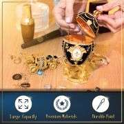 Royal Imperial Black Russian Fabergé Egg Replica with Black Carriage