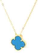 925 Sterling silver 12mm turquoise clover pendant on chain