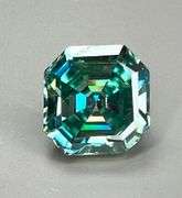 Beautiful 5 Ct Paraiba Green Asscher Cut Fire Moissanite Solitaire