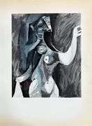 Collectible Vintage Picasso Original Pochoir Circa 1955, Naked Woman
