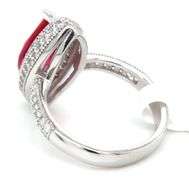 Red marquise and white round cubic zirconia ring