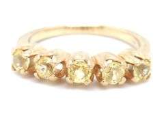 14kt Yellow gold 5 stone citrine band