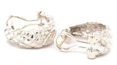 Michael Dawkins basketwave hoop earrings