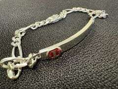 Sterling Silver 925 6mm Medical Alert Bracelet 8"