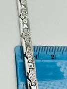 925 Sterling Silver CZ Cross Cluster Link Bracelet