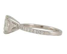 1.76ctw Princess and Round Diamond Straight Engagement Ring in Platinum