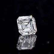 Large 5.35 Ct Sparkling Bright White Asscher Cut Simulated Diamond Solitaire