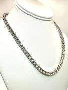 Sparkling 14 Kt White Gold Plated 37.5 Cttw Simulated Diamond Tennis NecklacePlate 18 in 4mm 39.5 tg