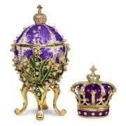 Purple Lilies of the Valley Easter Egg Replica – Extra Large with Crown