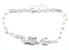 925 Sterling silver Love cubic zirconia bracelet