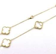 925 Sterling silver 7 clover mother of pearl necklace