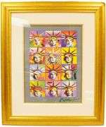 Peter Max Original Mixed Media with Acrylic Signed 'Liberty and Justice For All II'