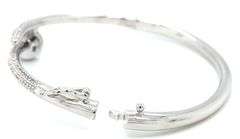 925 Sterling silver cubic zirconia nail bangle bracelet