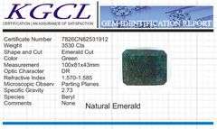 Huge Extrodinary 3530 Ct Certified Museum Size Natural Emerald Solitaire