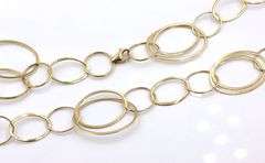 14kt Yellow gold Interlocking circle link chain necklace