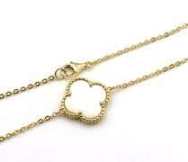 925 Sterling silver 6 clover mother of pearl necklace