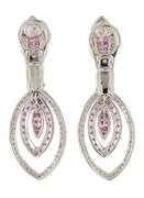 0.50ctw Ruby and 0.30ctw Diamond Marquise Shaped Drop Earrings in 18K
