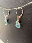 Genuine Blue Topaz & Peridot Halo Earrings in 925 Silver – Brilliant Color Contrast