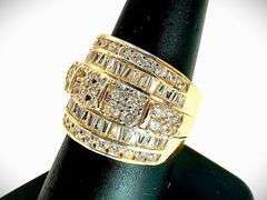 Gorgeous 14 Kt Gold Plate 5.75 Cttw. Lab Simulated Diamond Ring