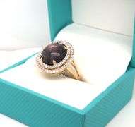 Dazzling Rare Natural Unheated 15.20CTW Cabochon-Cut Star Ruby & Round Brilliant Cut White Sapphire 