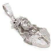 Ice out Jesus head pendant in 925 sterling silver