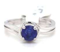Exquisite Round Brilliant Cut Tanzanite Ring in Sterling Silver